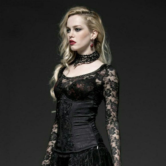 Punk Rave Tops - Gothic brocade corset Killstar Hot Topic